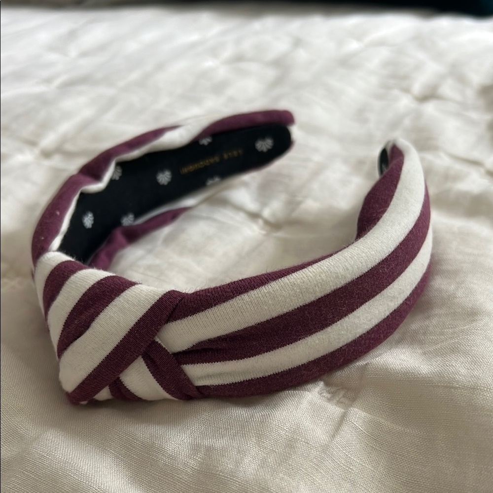 Lele Sadoughi Purple and White Striped Hair Accessory